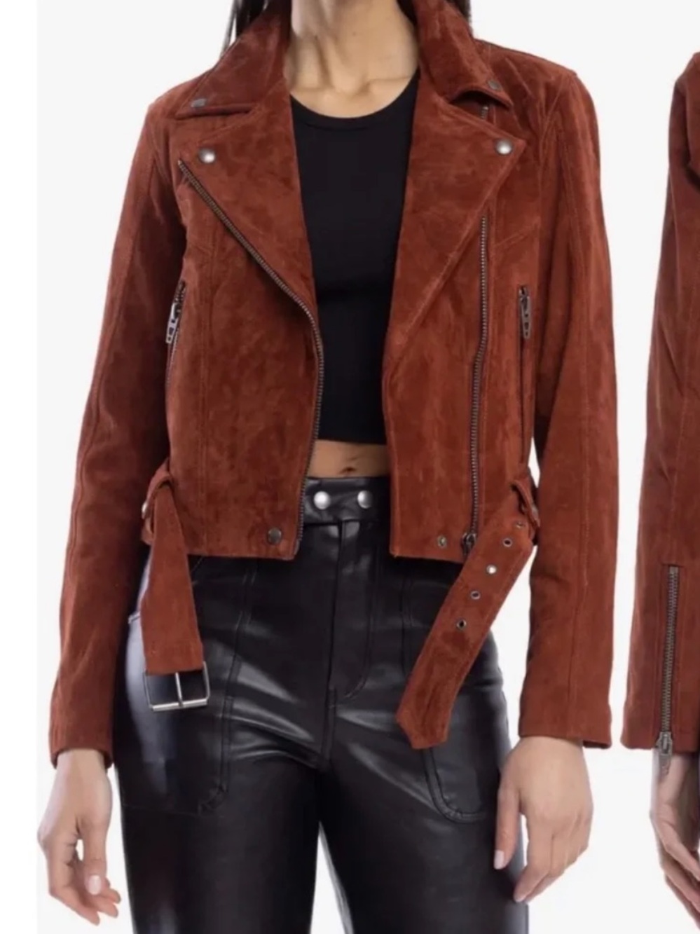 BLANKNYC Suede Leather Moto Jacket